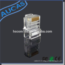 Connecteur modulaire rj45 de qualité Aucas pour terminateur de fiche de câble réseau